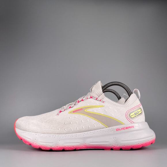 Brooks Shoes - Brooks Glycerin Stealthfit 20 Women's 9 White Pink Running Athletic Sneakers GUC